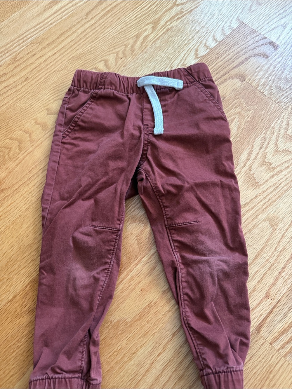 Cat & Jack Maroon Jogger Pants with White Drawstring